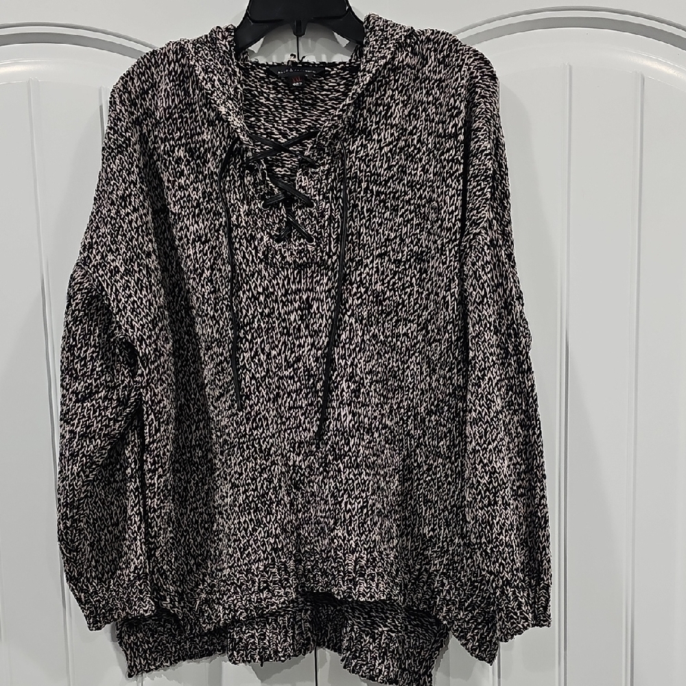 Rock & Republic Black and White Knit Hoodie
